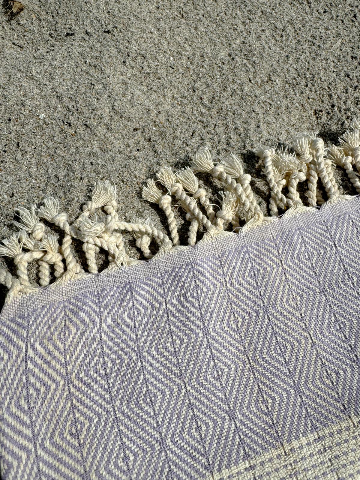 Boho Cotton Beach Towel in Passion Purple